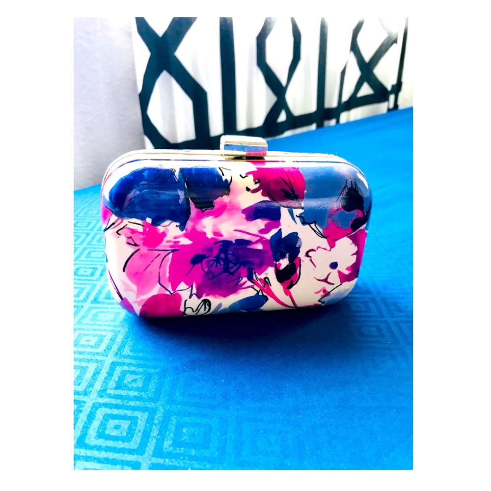 Style & Co. Abstract Floral Clutch with Rubber-like Exterior